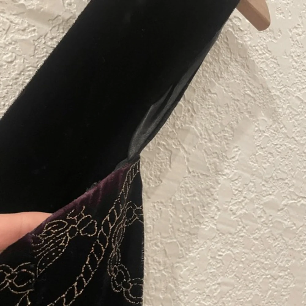 Vintage Jessica McClintock‎ Gunne Sax Black 80's Goth Glam Glitter Chain Dress M